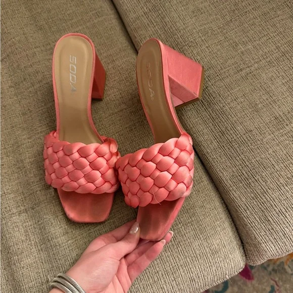 Soda Women's Coral Braided Mules - Picture 2 of 2